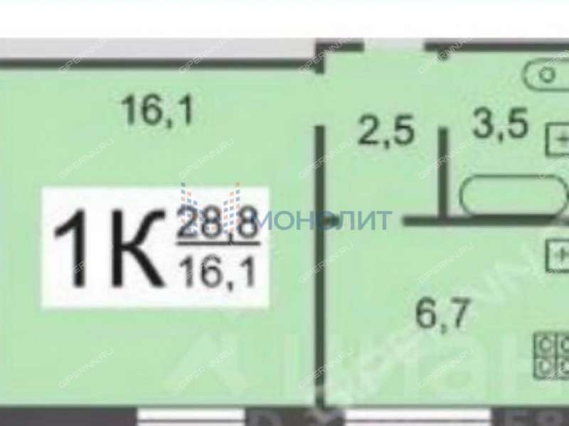 однокомнатная квартира на улице Чаадаева дом 6