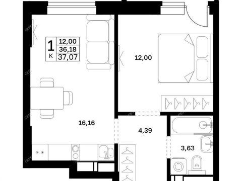 1-komnatnaya-v-granicah-ulic-strazh-revolyucii-gvardeycev-50-letiya-pobedy-evgeniya-nikonova-17 фото