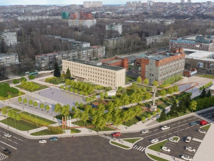 Новая площадь Советская: кукуруза, афиши и мозаичные панно