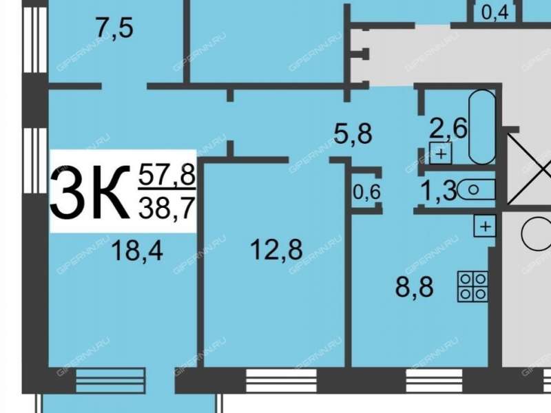 трёхкомнатная квартира на Ковалихинской улице дом 51