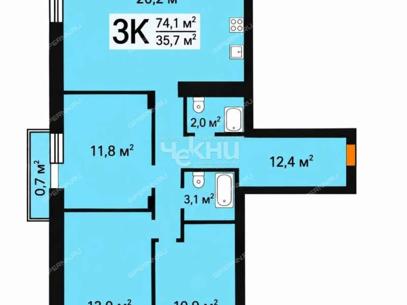 трёхкомнатная квартира на 2-й Дорожной улице дом 31