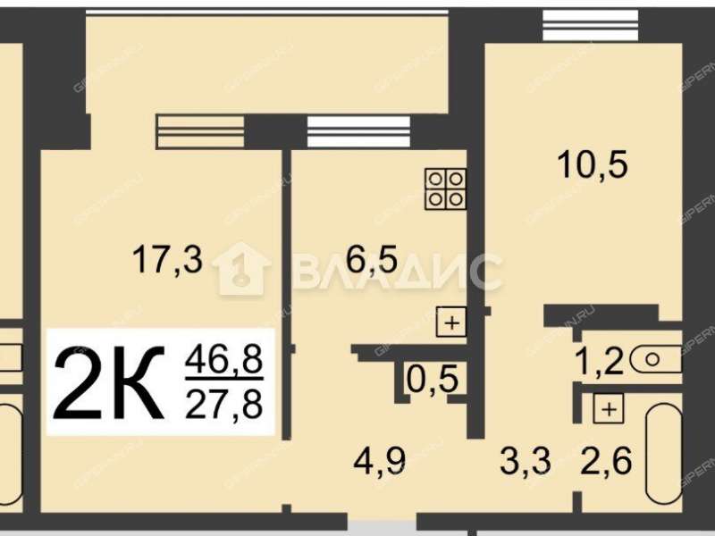 двухкомнатная квартира на улице Переходникова дом 5А