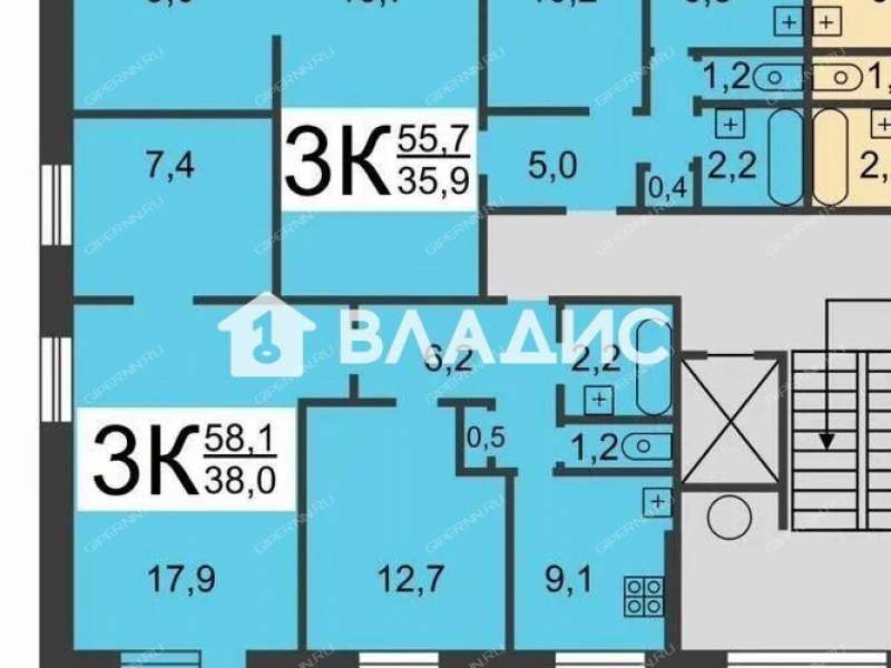 трёхкомнатная квартира на улице Бонч-Бруевича дом 3