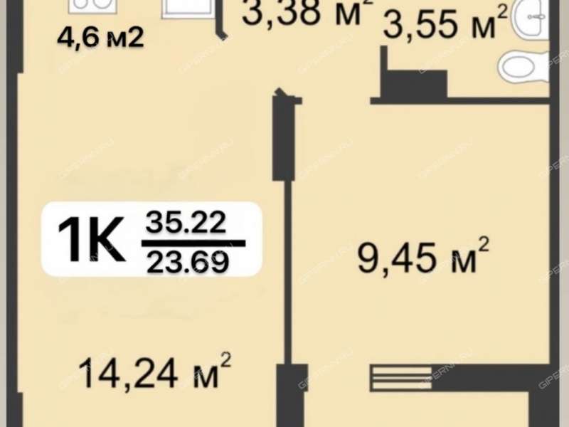 однокомнатная квартира на Русской улице улице дом 4 деревня Анкудиновка
