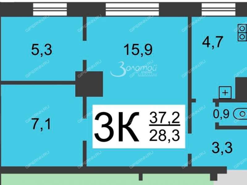 трёхкомнатная квартира на улице Ванеева дом 38