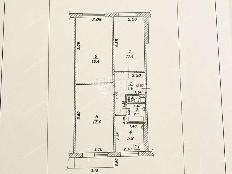 трёхкомнатная квартира на Первомайская ул дом 5а Бор