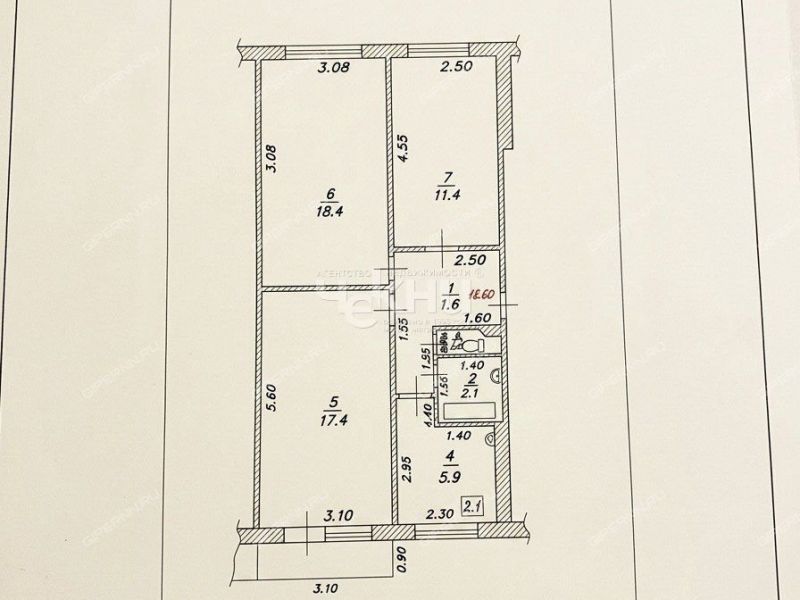 трёхкомнатная квартира на Первомайская ул дом 5а Бор