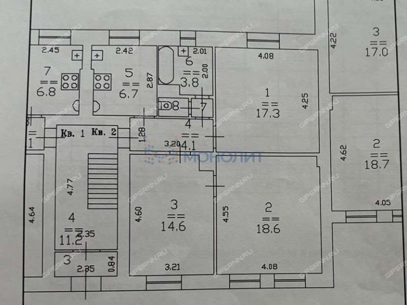 трёхкомнатная квартира на улице Обухова дом 51