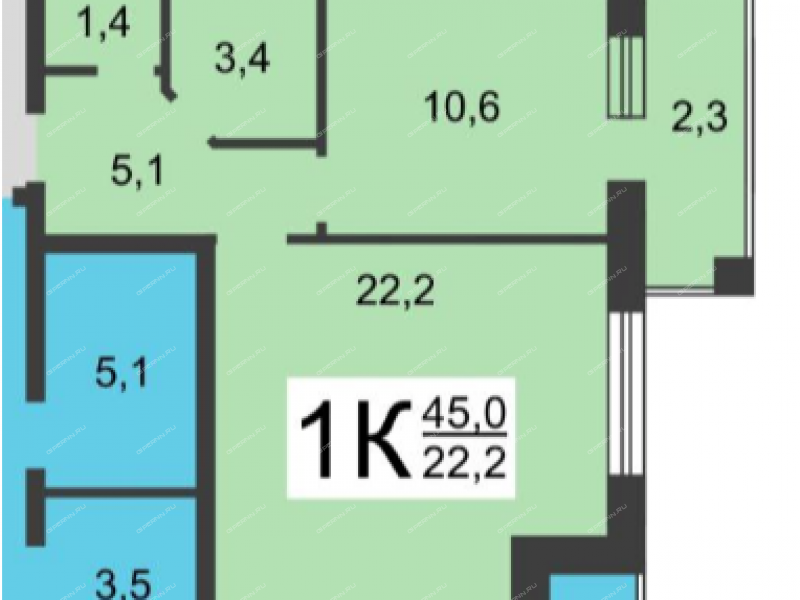 однокомнатная квартира на улице Невзоровых дом 49