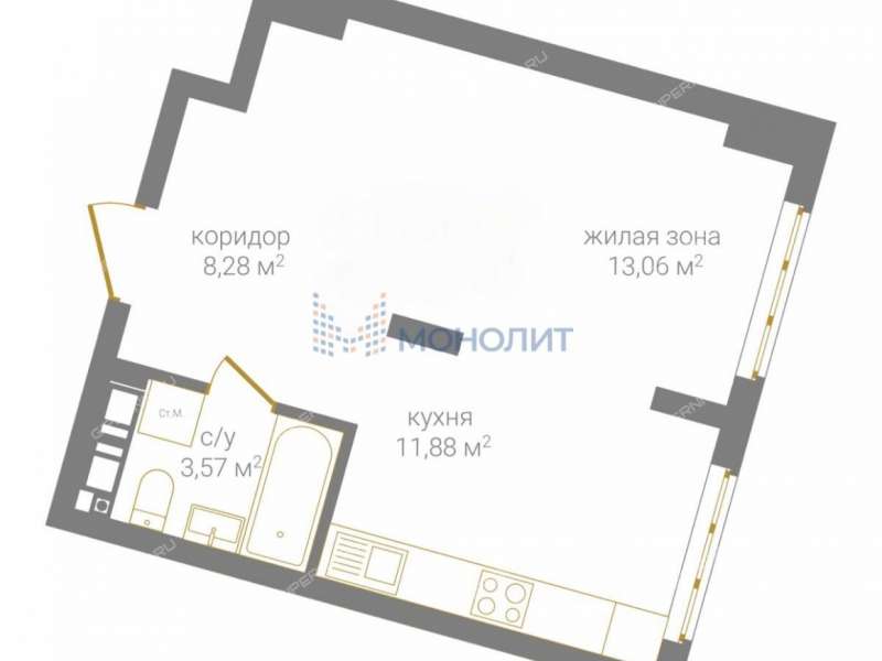 однокомнатная квартира на Дальней улице дом 10