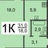 однокомнатная квартира на Заярской улице дом 10