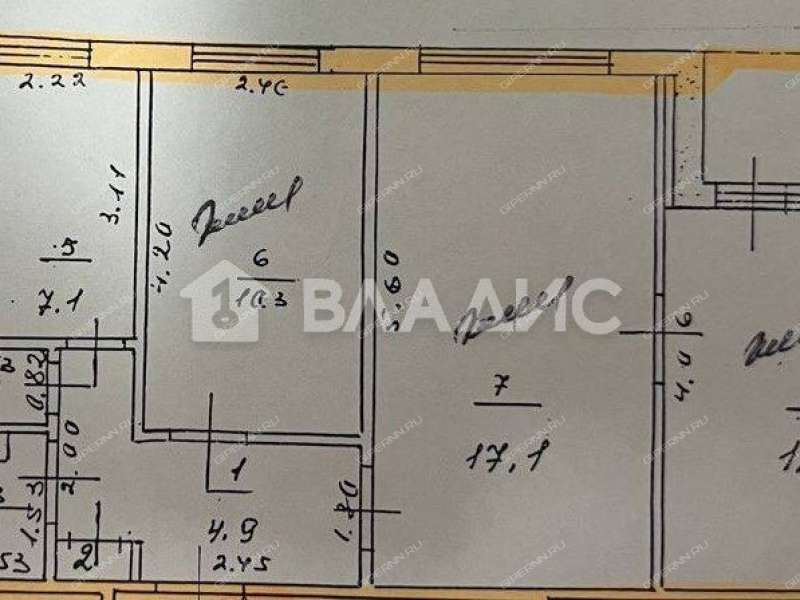трёхкомнатная квартира на улице Мельникова дом 30
