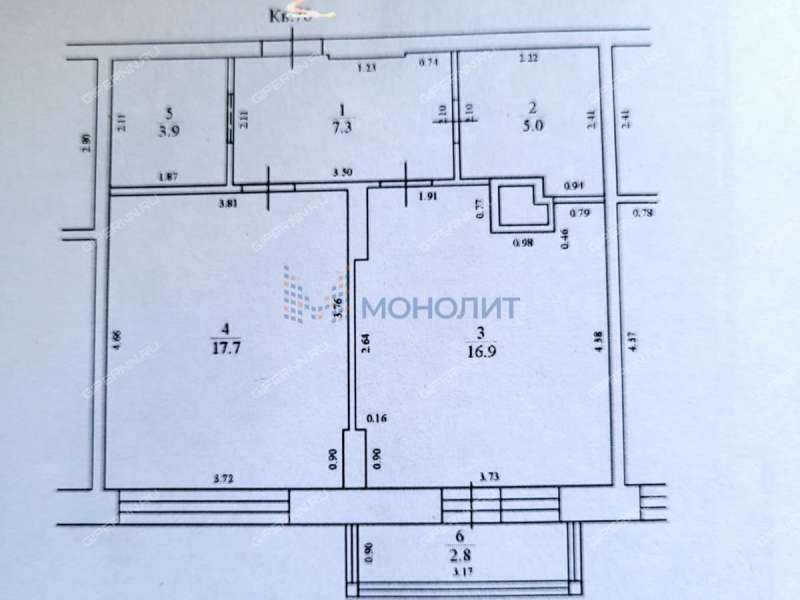 однокомнатная квартира в Вишнёвом переулке дом 3