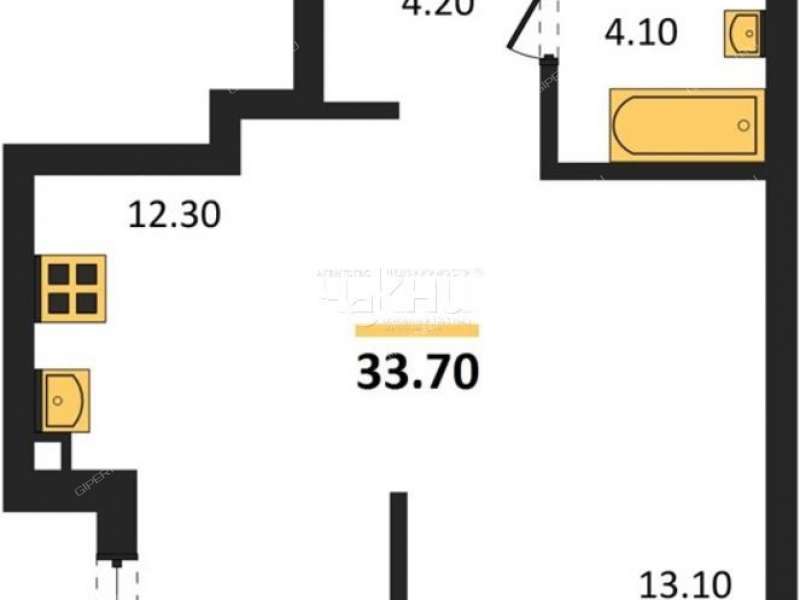 однокомнатная квартира на Черниговской улице